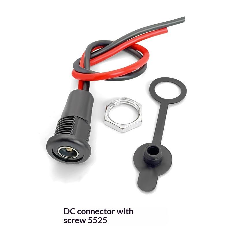 DC 5521/5525 Connector with Integrated Cable for Streamlined Charging Experience