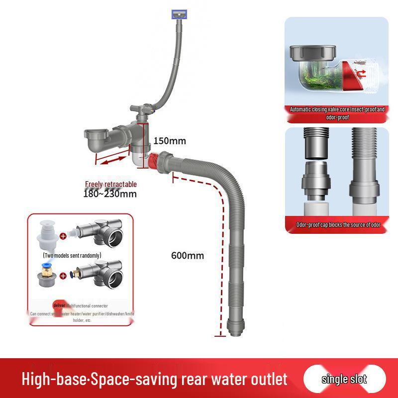 304 Stainless Steel Double Bowl Kitchen Sink with Deodorant Drain Pipe