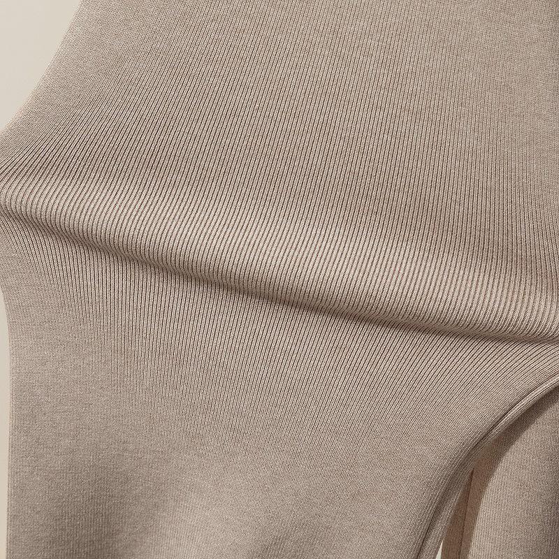 2024 Women's Autumn High Waist Elastic Knitted Wide-Leg Pants - Casual, Loose, and Draped Style