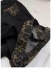 2026 Spring/Summer American Retro Leopard Print Patchwork Wide-Leg High-Waisted Women's Cuffed Jeans