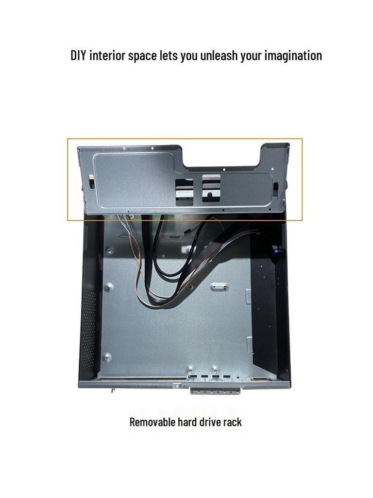 SKTC UX02 Desktop-Gehäuse: Kompatibel mit MATX-Motherboard, 1U-Netzteil, optischem Laufwerk, Grafikkarte; Aufstellbares & Liegendes Design.