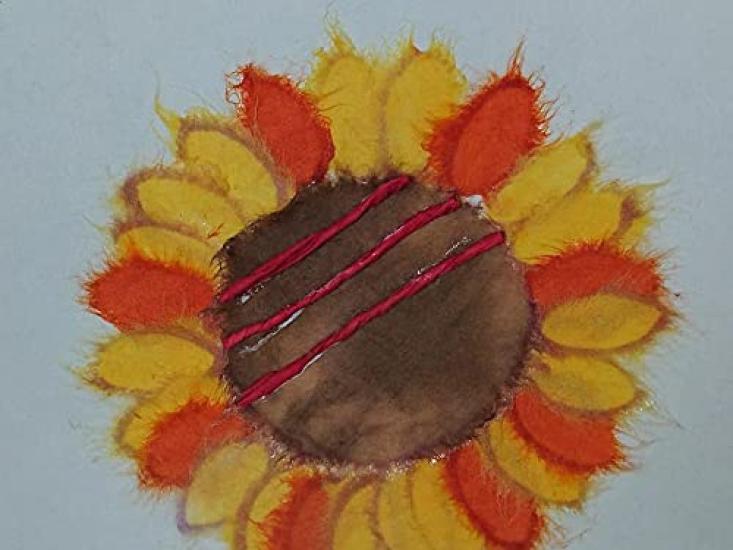 Craft Unevenly Dyed Washi Paper and Collage Wall Hanging Kit "Sunflower"