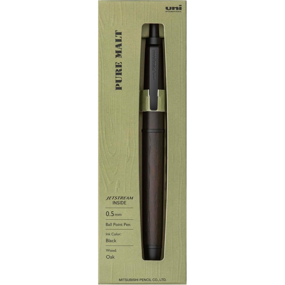 Шариковая ручка Mitsubishi Pencil на масляной основе Pure Malt Jetstream Внутри Одиночная 0,5 мм Темно-коричневое дерево...