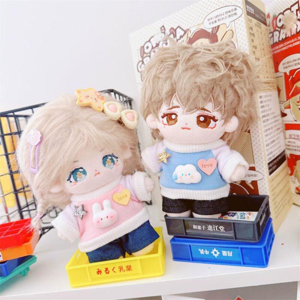 Cotton Jeans Material Doll Clothes Mini Cloud Rabbit Raglan  10cm Cotton Stuffed Doll
