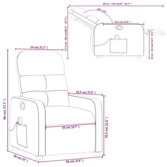 VidaXL Reclining Massage Armchair, Chair with Footrest, Seat with Backrest and Armrests Living Room, Modern, 374213
