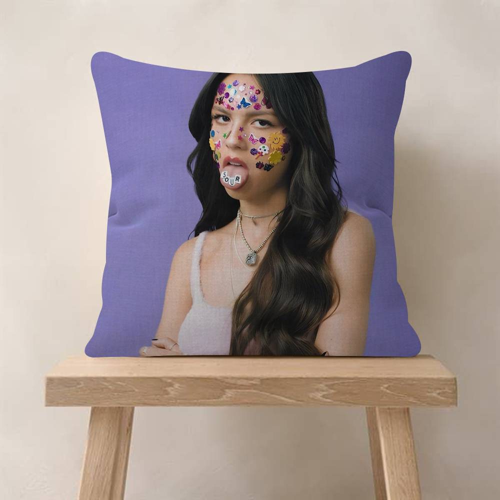 

Singer OOlivia Cool RRodrigo Personalized Pillow Dust Cover Bedroom Kids Party Decoration Pillowcase Birthday Children Gift 30x30 cm