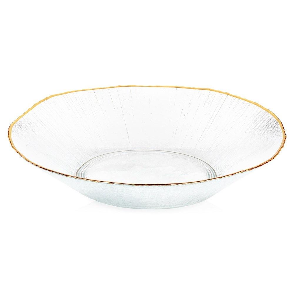Gold glass salad bowl 29.5 cm, 1.6 l