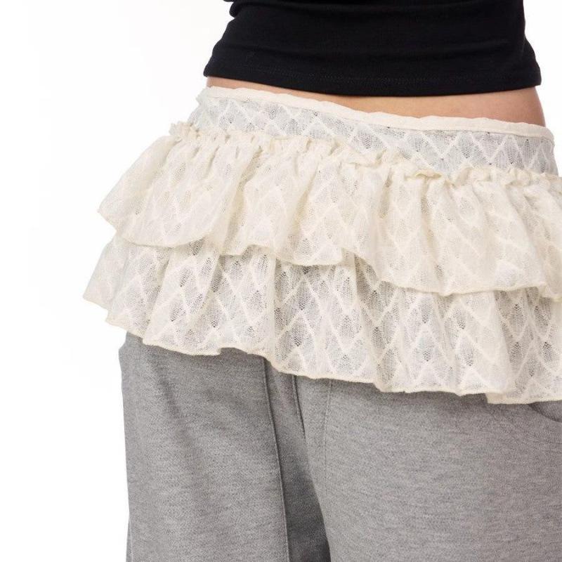 2025 New Model, Heavy Industry Lace Up, Lace and Fungus Edge, Short Style, Fart Curtain Apron Curtain, Dress with Decoration