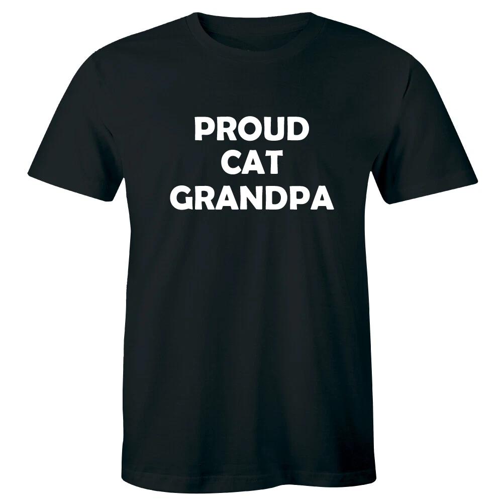 Proud Cat Grandpa Men s T-Shirt Fur Grandfather Pet Lover Gift for Him L