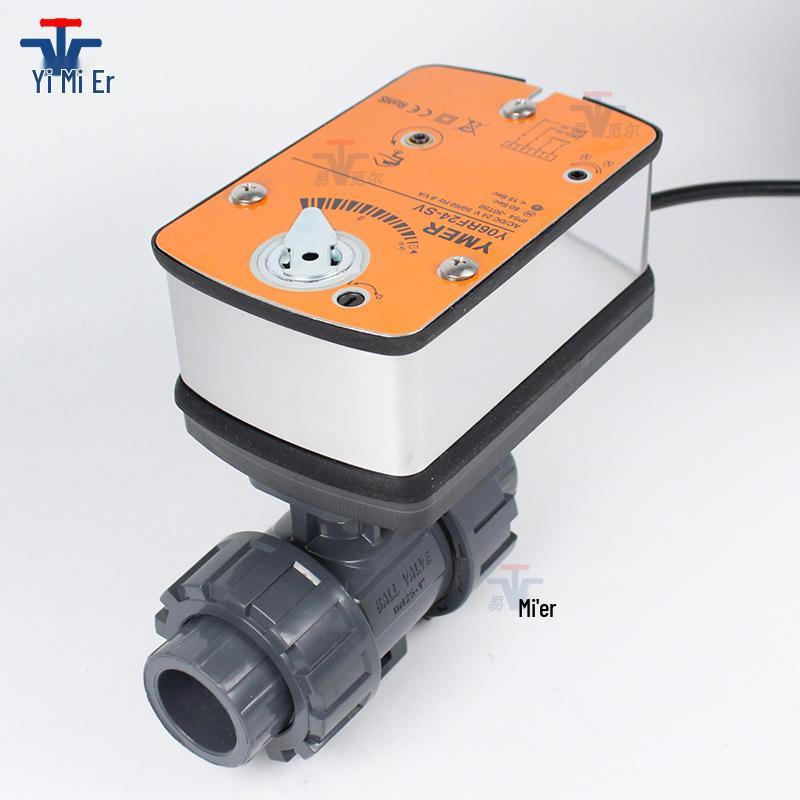 YMER UPVC Electric Control Valve: Corrosion-Resistant, Acid & Alkali Proof, Power-Off Reset, 0-10V/4-20mA Signal Control