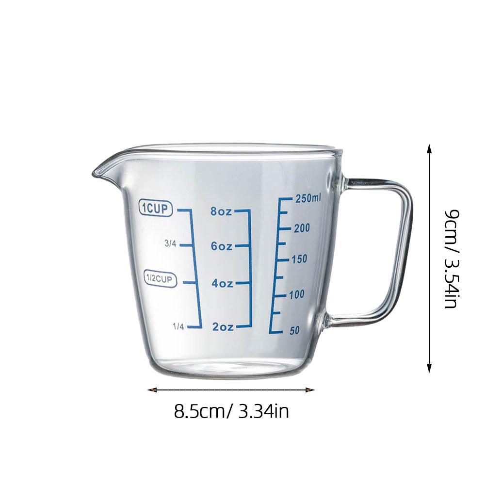 Measuring Cup High Borosilicate Glass 250Ml Heat Resistant Clear Scale Marking Portable Kitchen Baking Cooking
