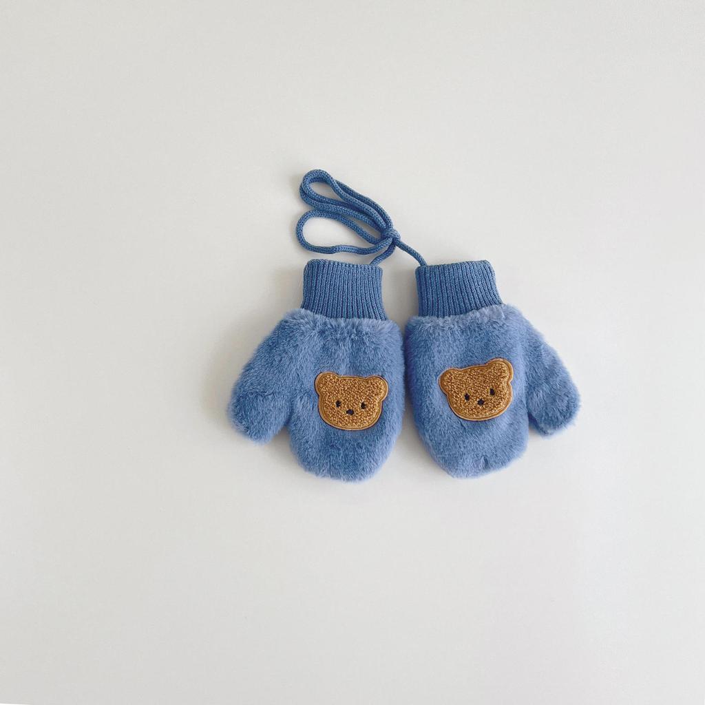 New Christmas Elf Cartoon Deer Baby Mittens Kids Winter Gloves Neck Hanging Gloves Plush Thick for Children Young Boys Girls