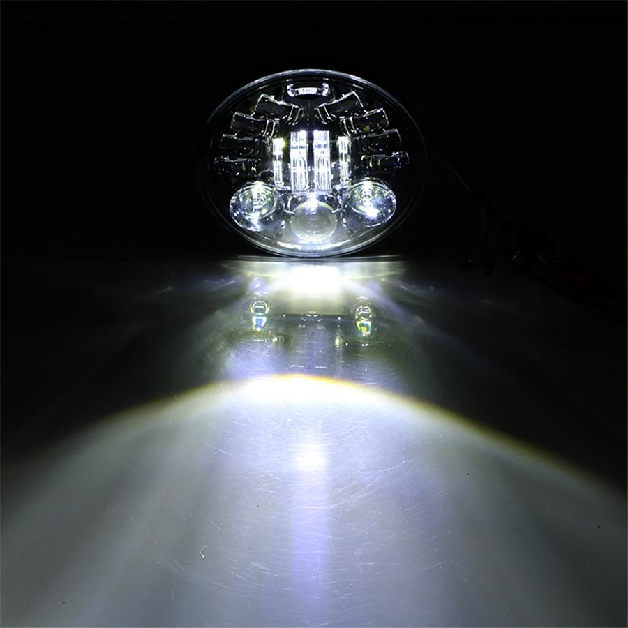7 Inch LED Black Round Motorcycle Headlight with Hi/Lo Beam Projector Motor 7" Round Headlamp