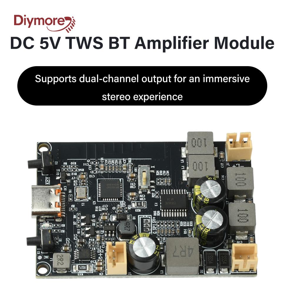 2*10W Dual Channel Bass Enhancement Algorithm BT Amplifier Board DC 5V TWS BT Amplifier Module Type C
