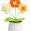 Gestrickte Blumentopfpflanze, süße handgewebte Blumen für das Armaturenbrett im Auto, Regal, Büro