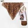 Women's Versatile Leopard Print Silk Scarf - Small, All-Season Square Neck Accessory