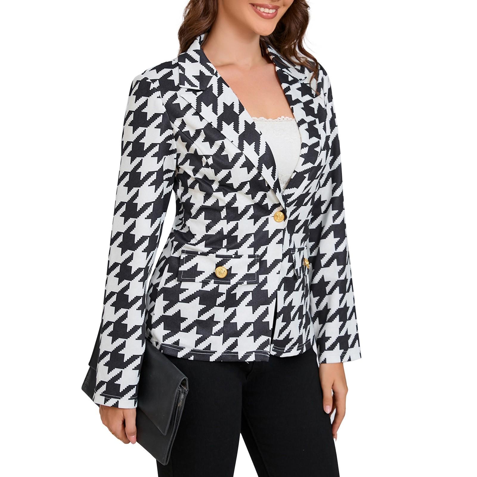 

Женские деловые повседневные рабочие куртки с пуговицами и лацканами, с открытым передом, с длинным рукавом, осенний наряд S