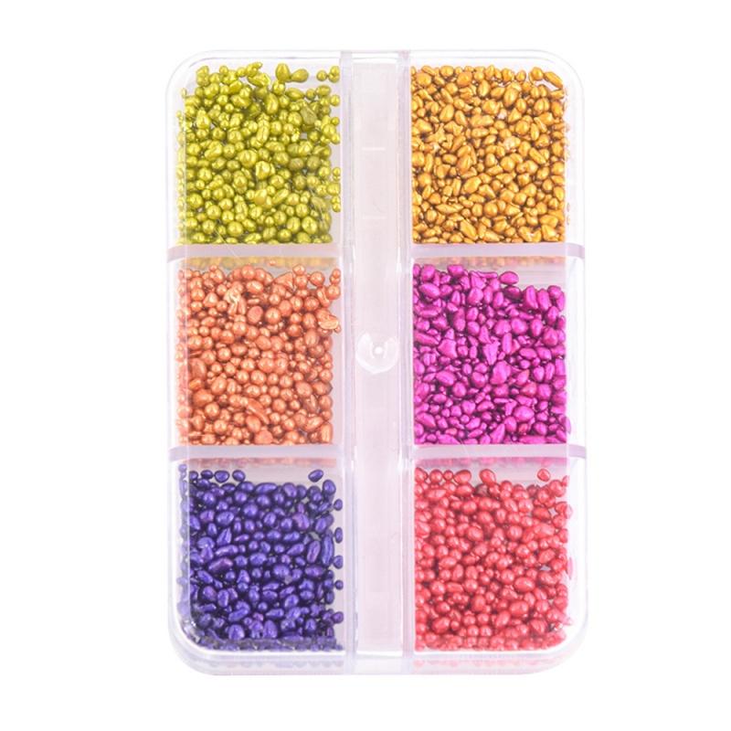 6-Grid Soft Pottery Rhinestone Boxed DIY Cobblestone Suit Nail Nail Jewelry Mixed