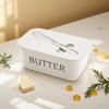 Easy-Clean Lid & Handle - Large Butter Storage Container with Knife - Heavy-Duty PP Plastic Butter Dish - Restaurant Supplies