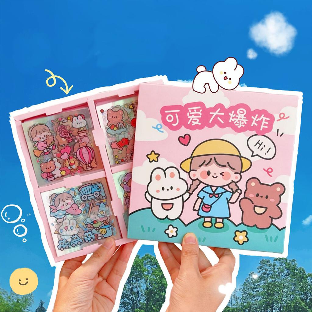 100Pcs Journal Sticker Pretty Design Paper Adhesive Sticker Lovely Exquisite Letter Paper Decor for Home Decoration
