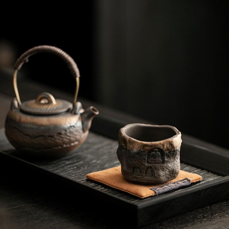 Retro Vergoldete Eisenglasur Dunhuang Tasse Teetasse Meistertasse Antike Frühgebrannte Handgefertigte Keramik Teetasse Kung Fu Tee