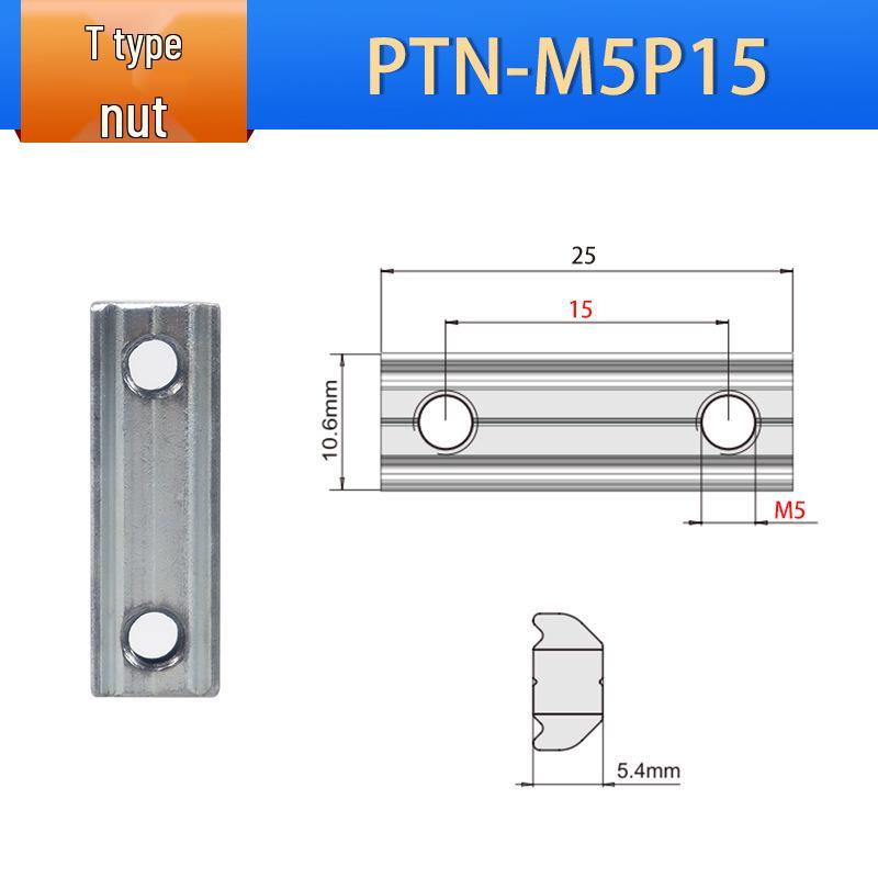 Leidun Euro Standard Aluminum Profile T-Nut Slider PTN-M4-M6, High Wear Resistance.
