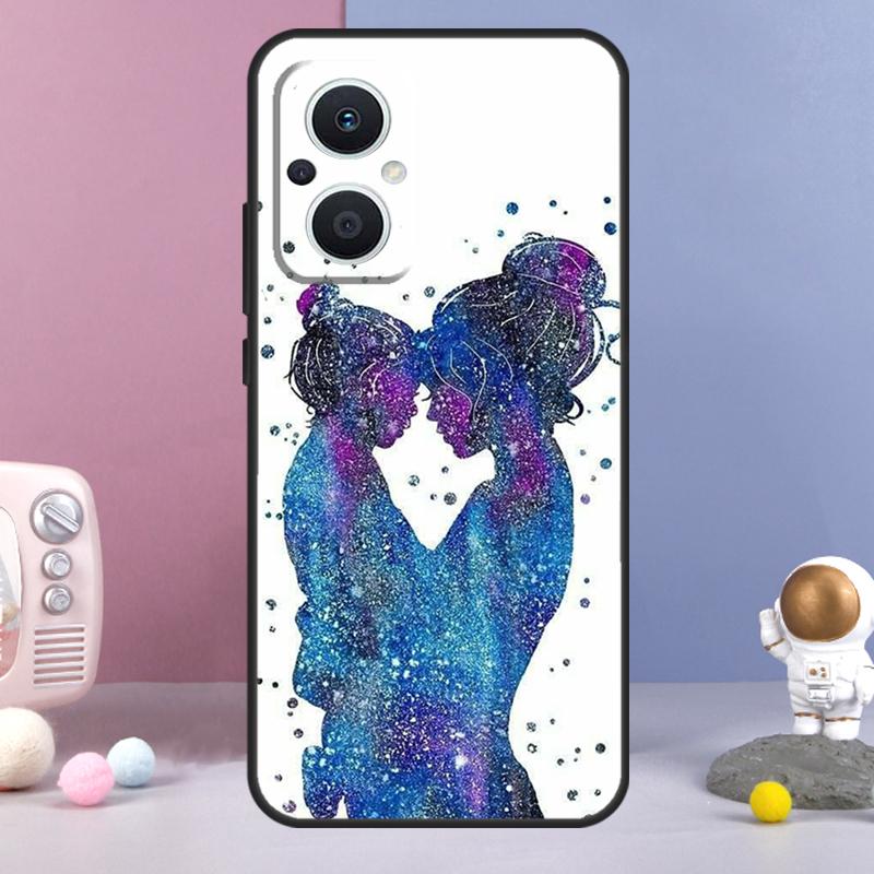 Beautiful Mother Daughter Son Funda For OPPO Reno 11 F 12F 13F 14F 10 12 13 14 Pro 7 8 Lite OPPO Find X9 X6 X5 X8 Pro Case