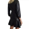 Party Wear Dress Handmade Fashionable Stylish Casual Women's Black Genuine Leather