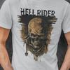 Hell Rider Skull Biker T-Shirt | Gothic Motorcycle Graphic Tee | Vintage Dark Aesthetic Streetwear | Punk Rock Shirt for Men