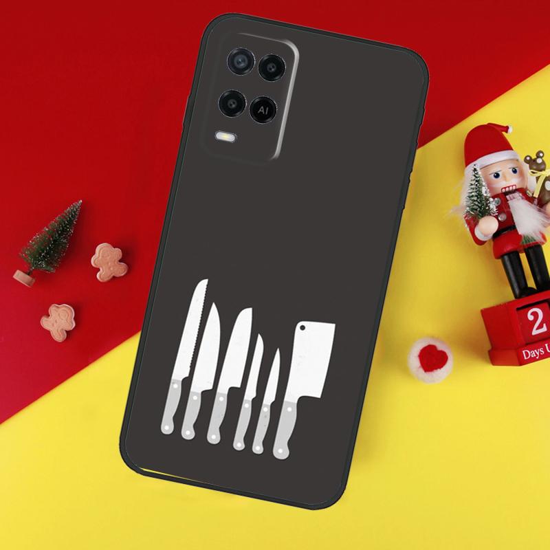 Love Baking Chef Knife Case For Oppo A80 A60 A40 A15 A16 A17 A57 A94 A74 A54 A76 A96 A18 A38 A58 A78 A98 A6 A5 Pro