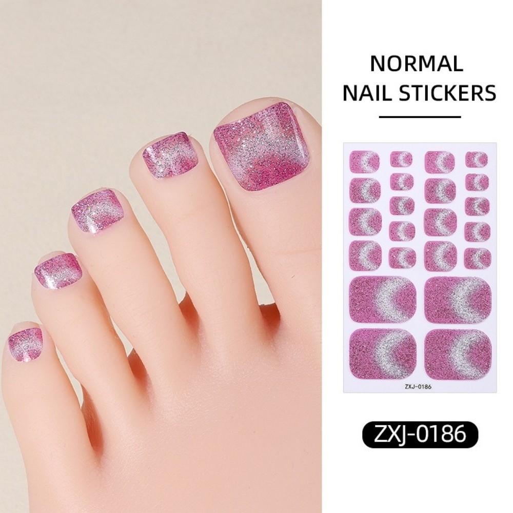 6Sheets Gradient Pattern Toenail Stickers Colorful Toe Nail Sticker Toenail Polish Strips  Parties