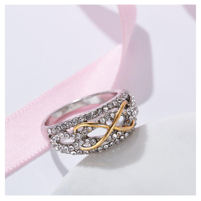 

Mary Rhinestone Women s Ring, Ambience Silver Fashion Gold and Silver Two-Tone Ring, Diamond Set no. 5