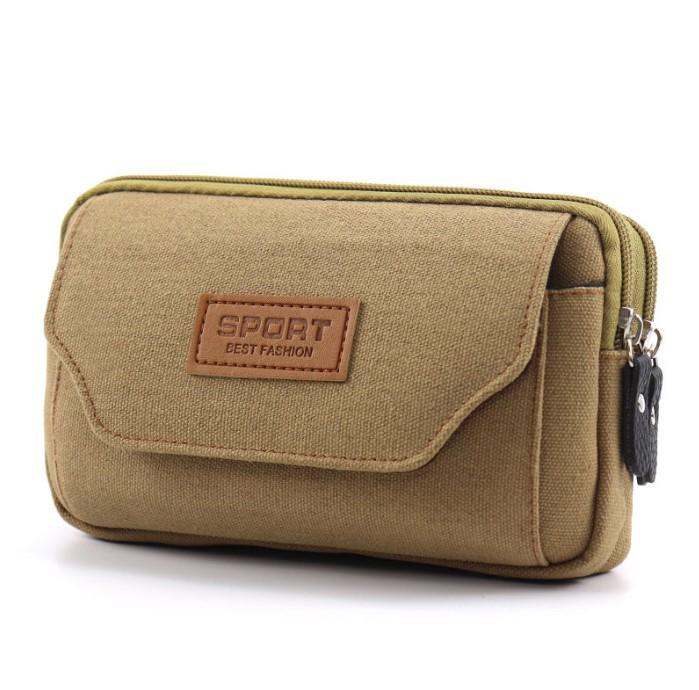 Herren Leder & Canvas Multifunktionale Hüfttasche für Baustellen