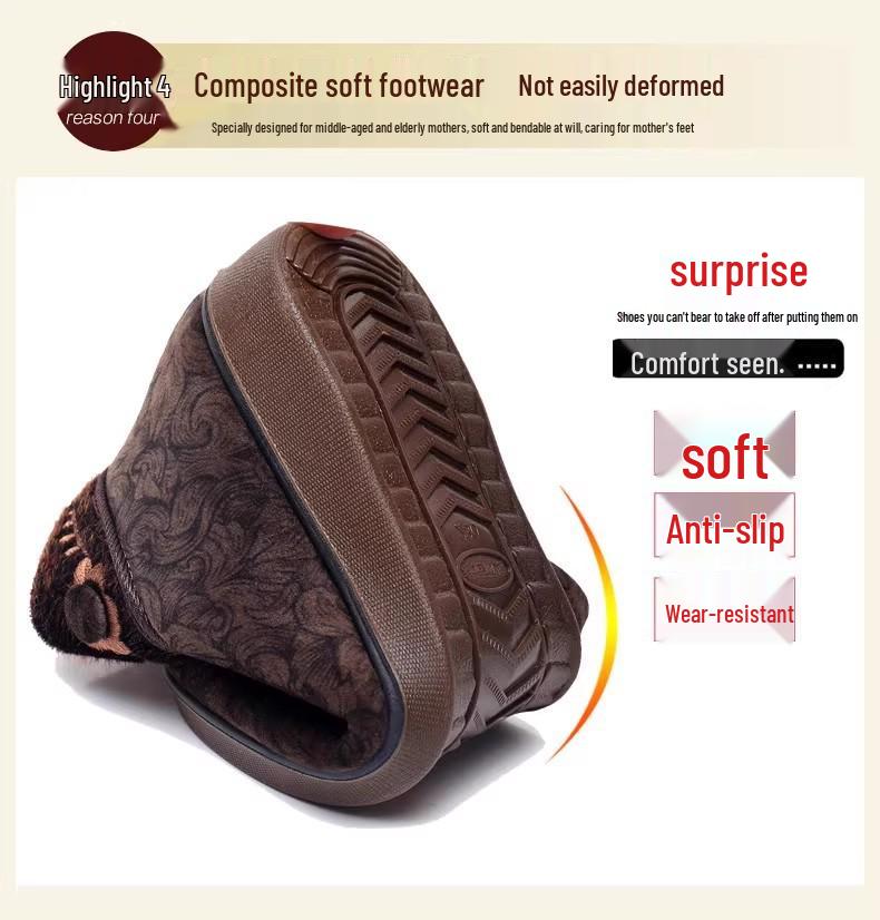 Women's Winter Non-Slip Velvet-Lined Grandma Shoes