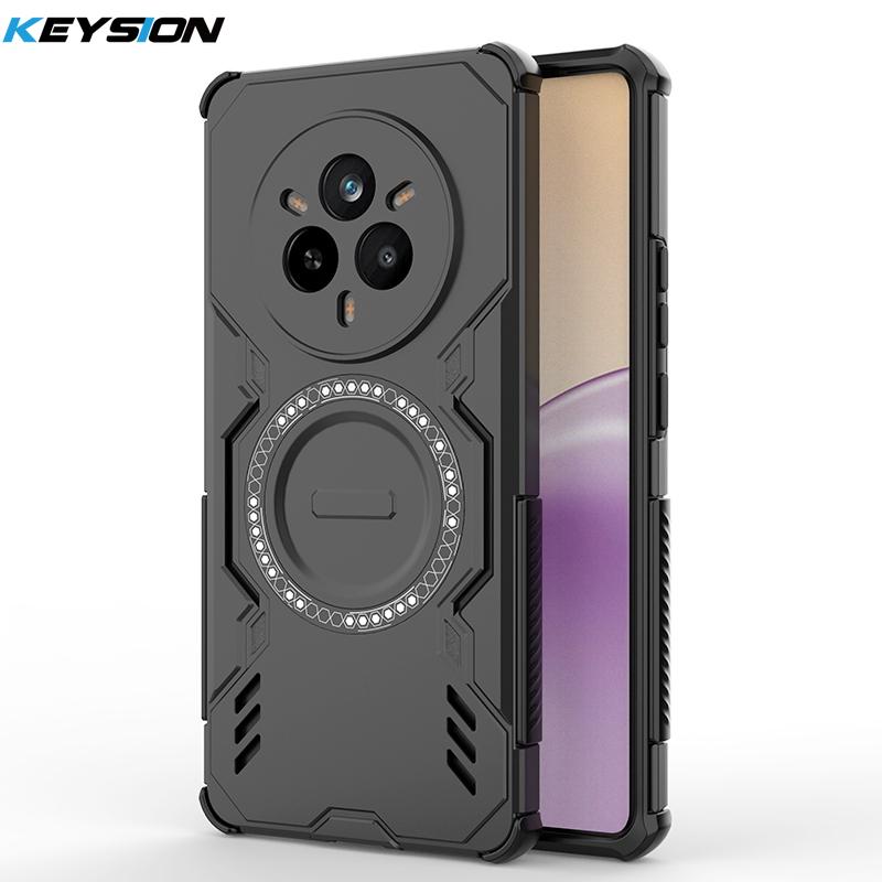 KEYSION Hollow Heat Dissipation Case for Realme 14 Pro+ 5G Magnetic Cooling Shockproof Phone Cover for OPPO Realme 14T 5G 14 5G