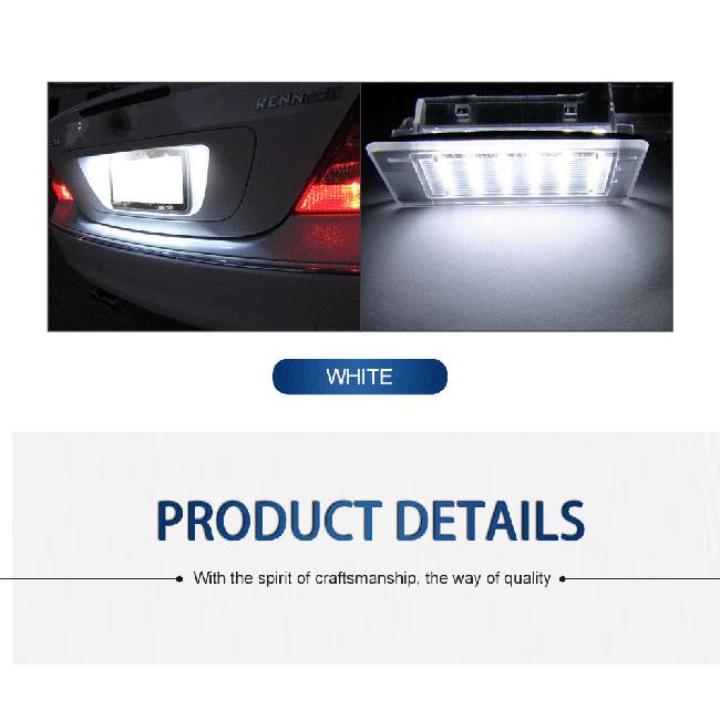 2Pcs Car LED License Number Plate Lights For Renault Vel Satis Clio 3 4 Espace 4 Twingo 2 Megane 2 3 Grandtour Laguna 2 3 Master License Plate Lights