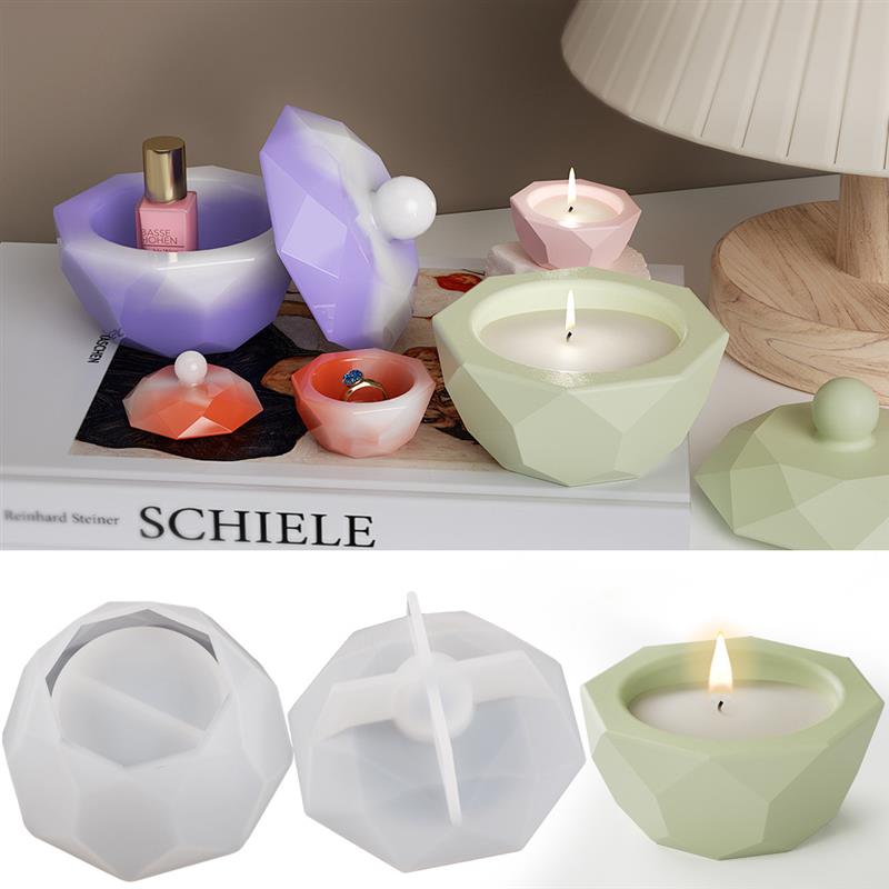 Candlestick Silicone Mold Storage Box Candle Holder Mould DIY Epoxy Resin Gypsum Plaster Storage Tank Silicone Mold Home Decor