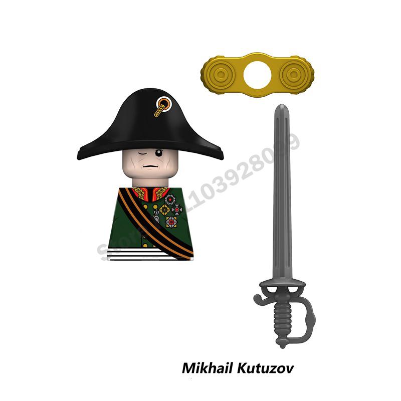 Middle Ages Military Napoleonic Wars Figures Building Block British French Prussia Infantry Knight General Duke Characters Brick