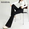 Black High-Waist Micro-Flared Jeans: 2025 Spring Plus-Size Slimming Elastic Bodycon Pants for Women