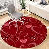 1pc Love Hearts Office Round Area Rug, Indoor Mat Suitable ForOffice, Under Office Chairs Bedroom Living Room Home Decor, Room Decot259