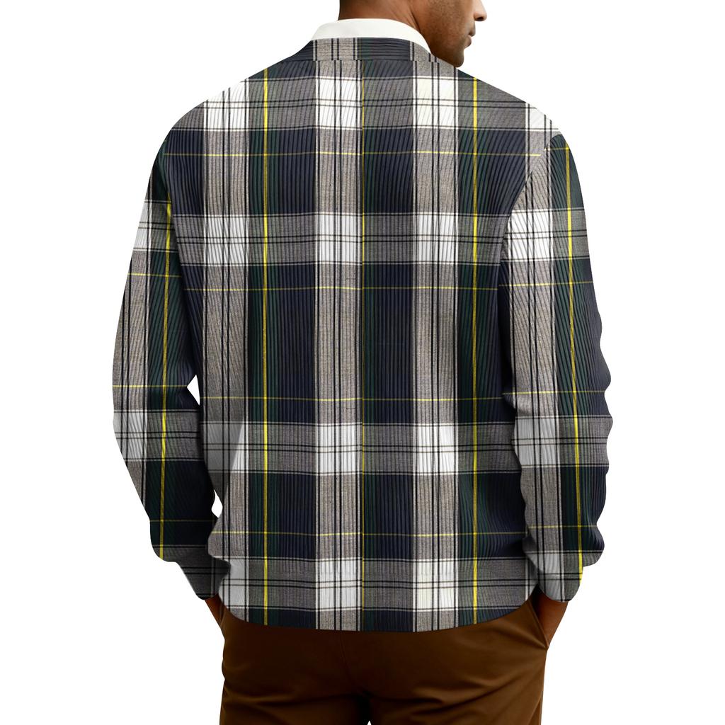 Men's Ribbed Knit Long-Sleeve Cardigan