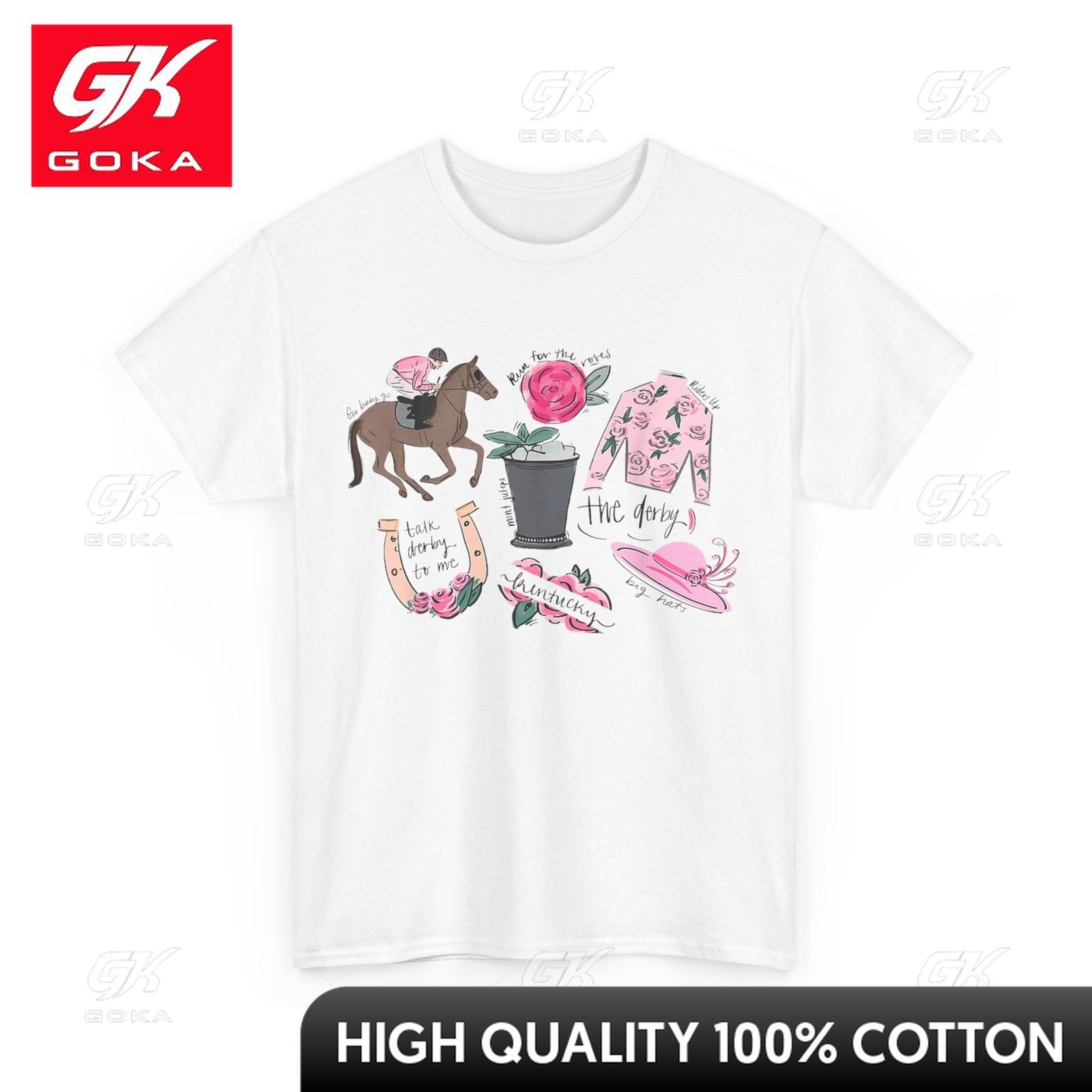 

Horse Racing Doodles Kentucky Horses Lovers Cute ShirSoft Cotton Classic Neckline Top Short Sleeves Casual Outfit Graphic Wittyt S