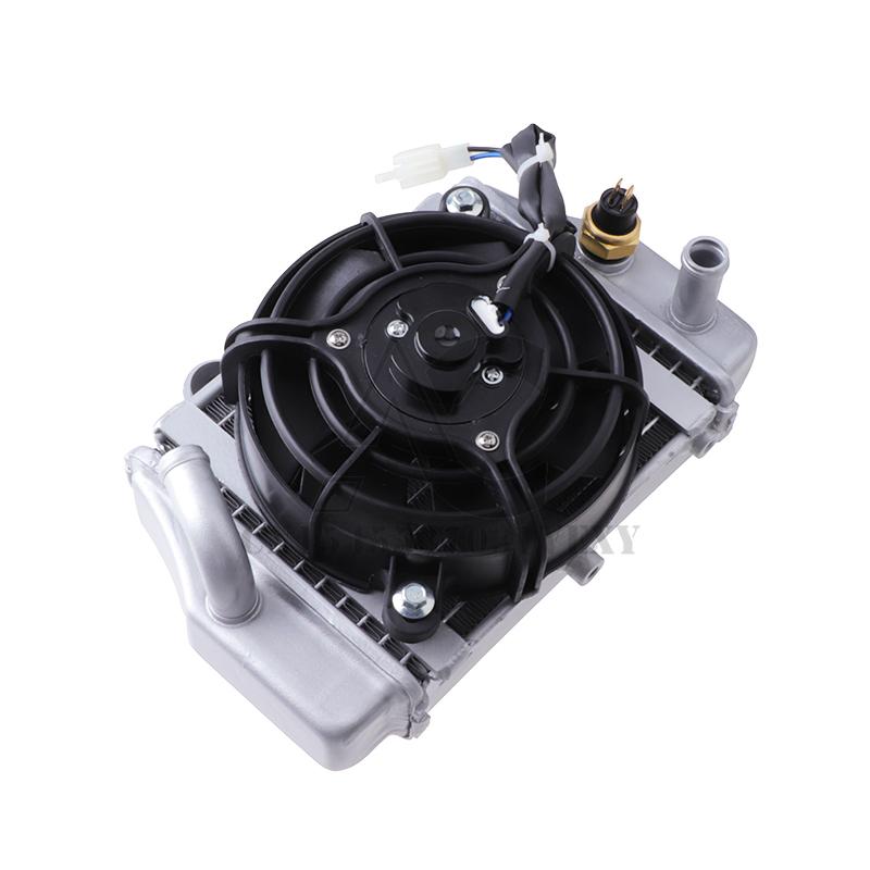 ATV Water Cooled Engine Cooler Radiator Cooling + Fan For 150cc 250cc PIT Quad Buggy Dune Motocross Accessories