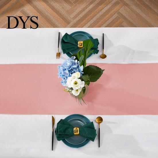 Table Decor Runner Long Rectangle Smooth Fabric Machine Washable Solid Color Party Wedding Banquet Supplies