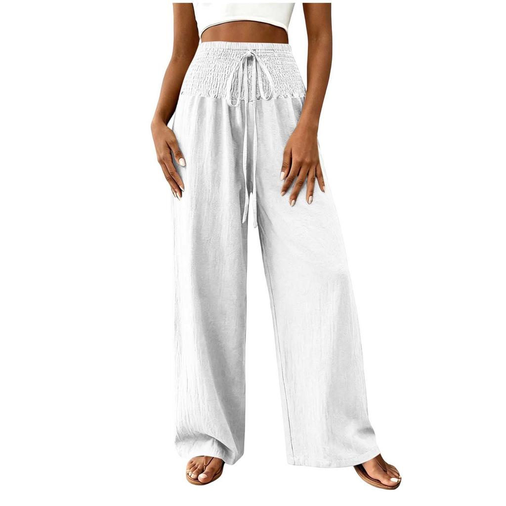 Women's Casual Drawstring Wide Leg Pants for Everyday Wear