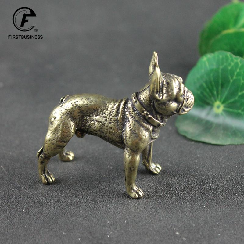 Copper Desk Ornaments Bulldog Miniatures Figurines Handmade Retro Brass Animal Pet Dog Statue Home Decorations Accessories Craft