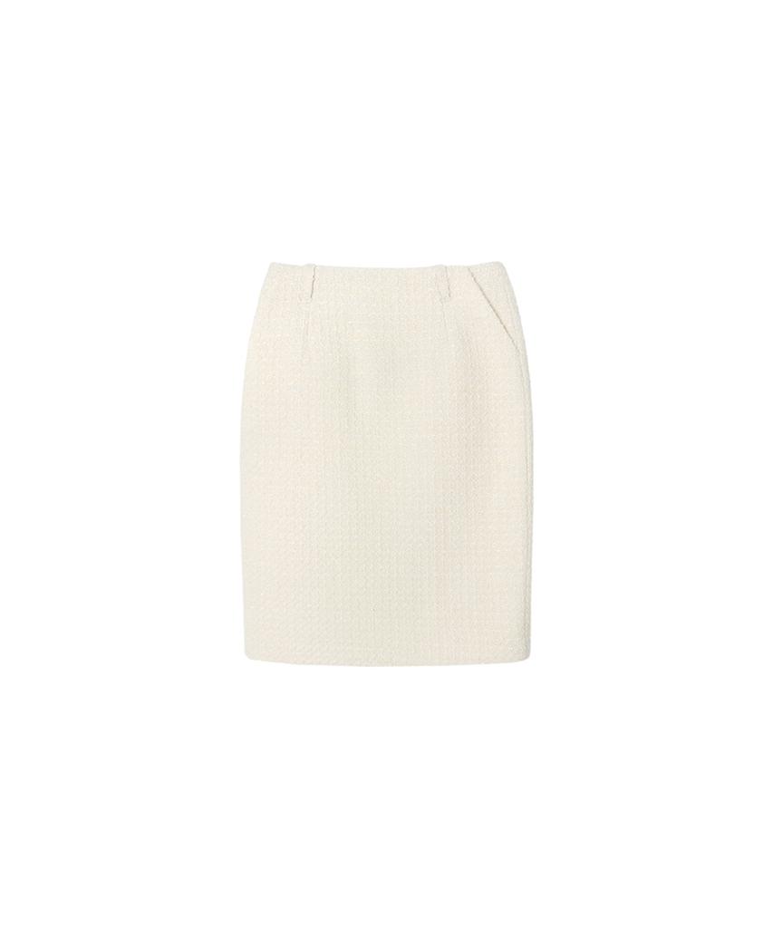 Siyajyu Sist9042 Catherine Tweed Skirt_Ivory