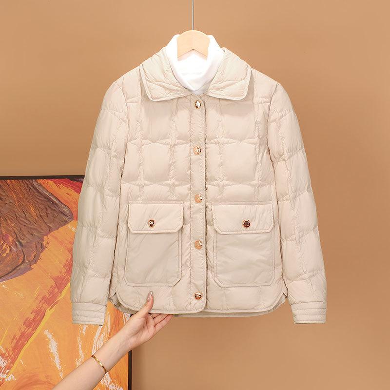 Shirt collar winter new down jacket women's short light casual fashion versatile down jacket tide