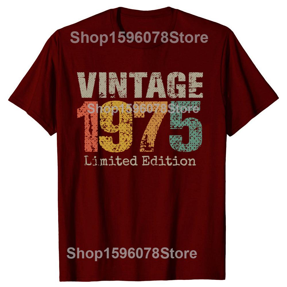 Funny 50 Year Old Vintage 1975 Limited Edition T Shirts Summer Streetwear Short Sleeve 50th Birthday Gifts T-shirt Mens Clothing