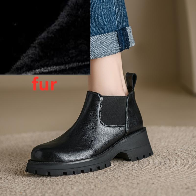 Fashion AIYUQI Women's Chelsea Boots Genuine Leather 2025 New  Chimney Short Female Boots Large Size Platform Women's Ankle Boots